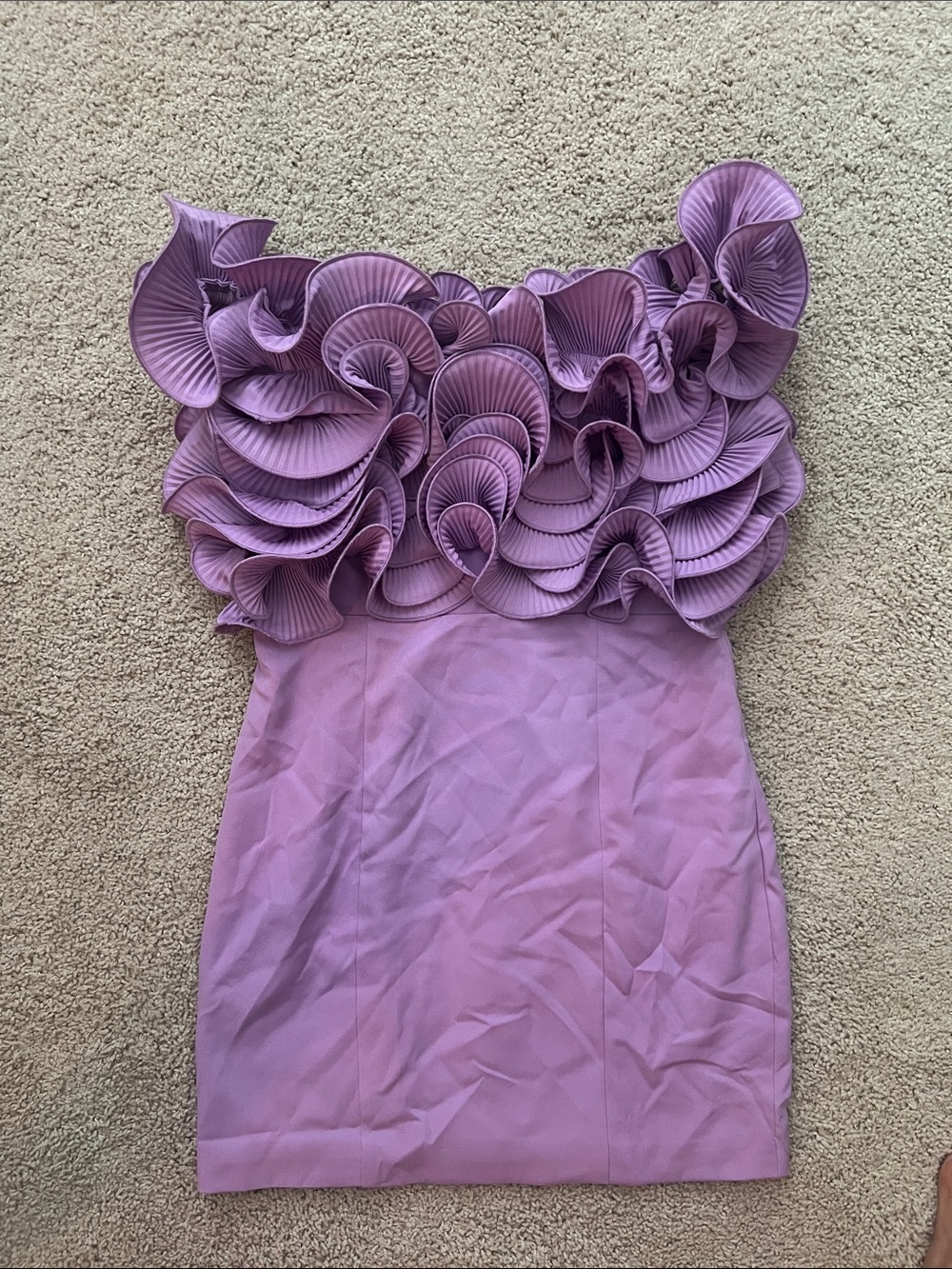 DO+BE Lavender Purple Ruffled Tiered Cocktail Dress